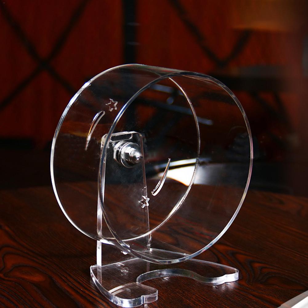 Pequeña mascota hámster rueda de correr acrílico transparente rueda de carrera silenciosa cinta de correr rueda hámster jaula accesorios hámster juguete