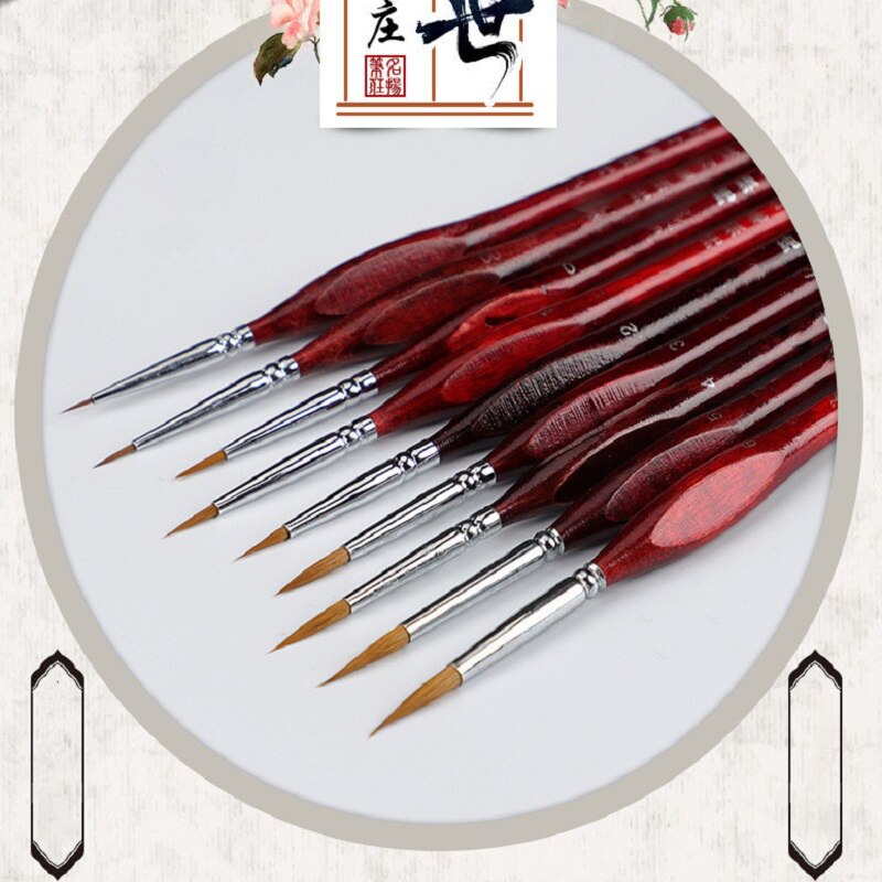 1Pcs Sable Hair Paint Brush Set - Miniature Art Brushes for Drawing Gouache Oil Painting Brush Art Supplies