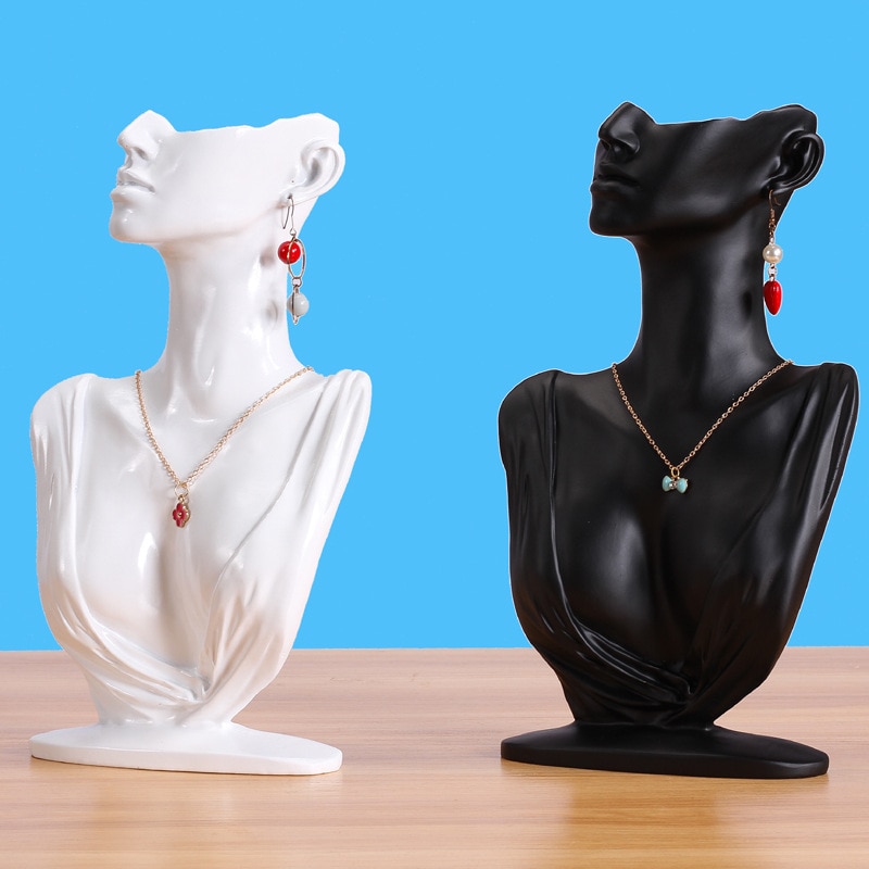 Resin Women Mannequin Head Display For Jewelry Accessories