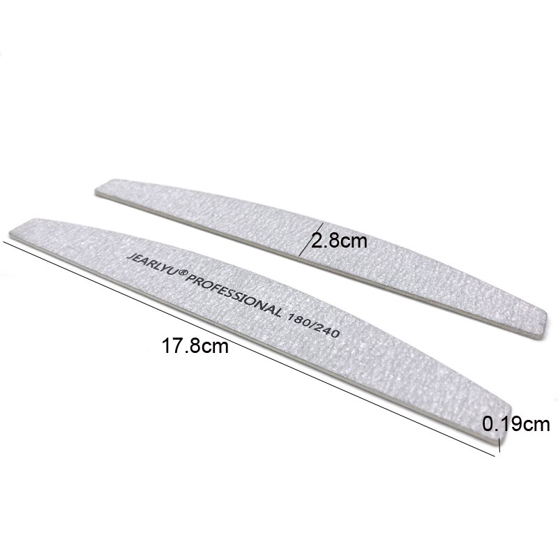 10pz Lavabile lima per Unghie Tampone di Lucidatura Blocco di Levigatura lime di Legno Carta Vetrata 100/180/240 Grana Unghie artistiche Strumento metà-Luna Bastone