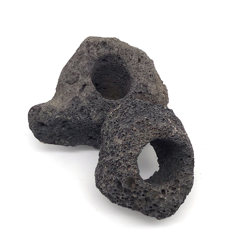 Decoración de acuario volcánico, maceta de fijación de plantas para pecera, plantas de agua de lunares, taza de plantación en maceta, accesorios para acuario, filtro negro