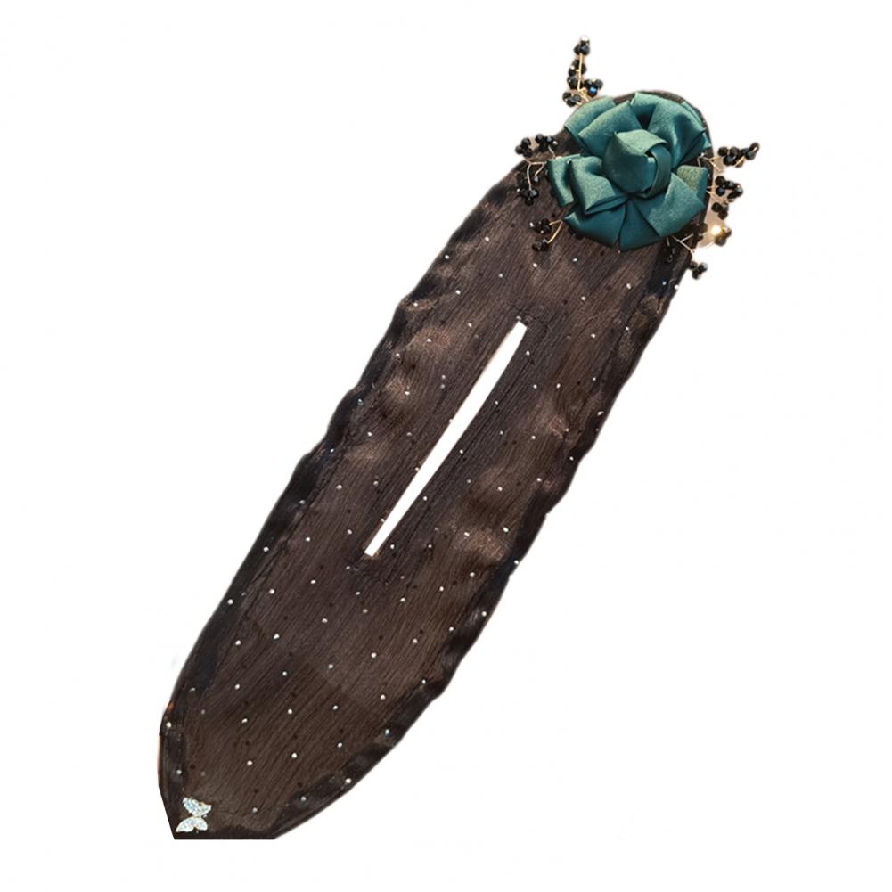 Juego de rizador de moño Floral para mujer, herramienta de rollo a presión fácil para peinado de cabello largo, Kit de torsión de moño Perezoso: Rojo