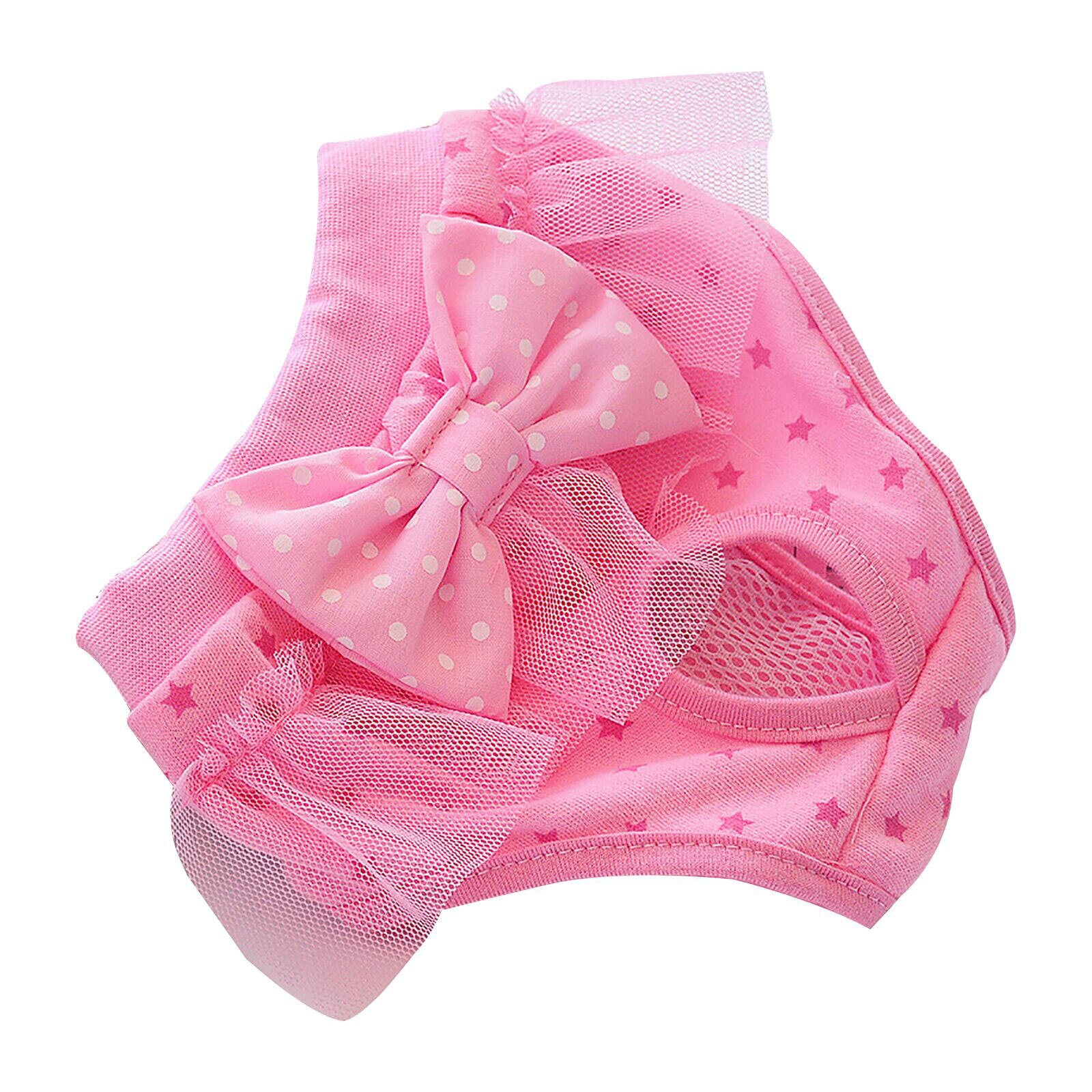 Pet Fysiologie Broek Roze Kant Mesh Prinses Menstruele Broek Teddy Ondergoed Huisdier Jurk Onderbroek X8