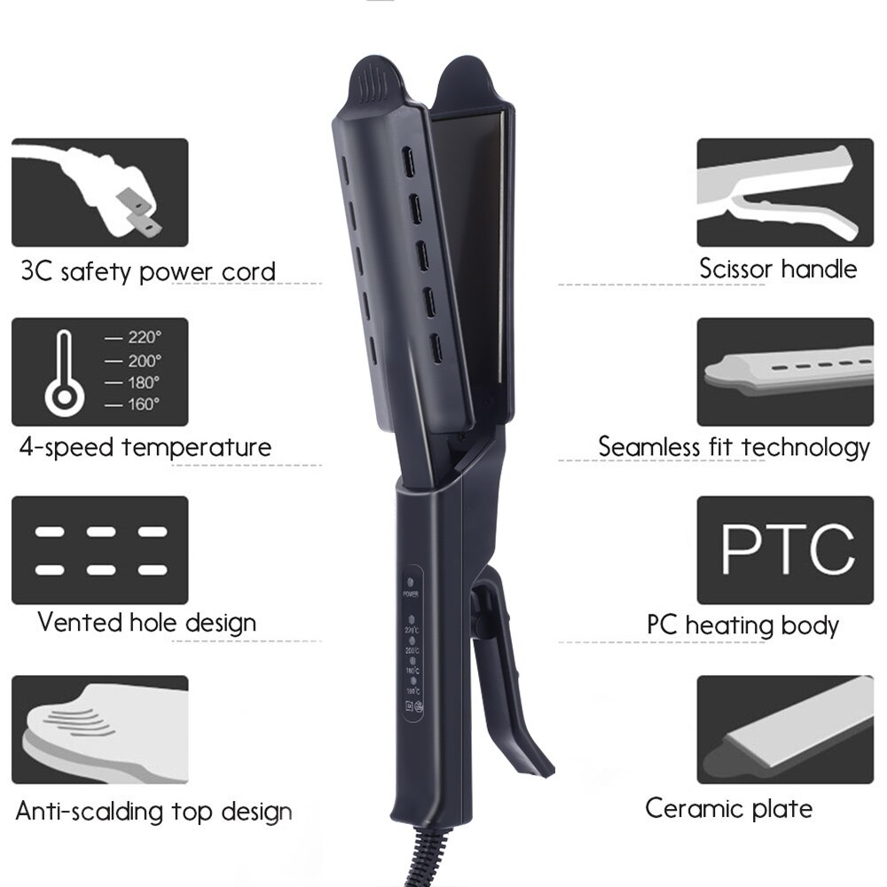 Four-gear Ceramic Tourmaline Ionic Flat Iron Hair Straightener For Women Straightener Curler Hair Flat Hair Straighting