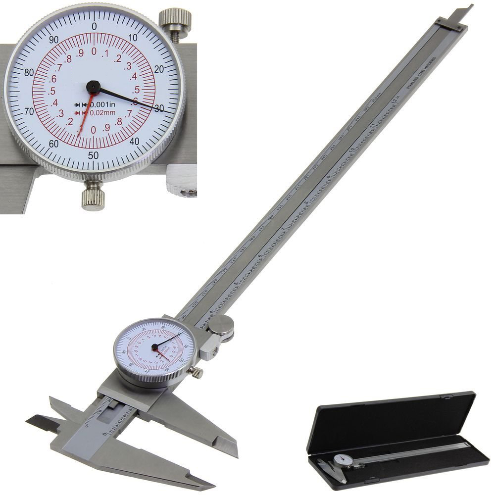 Dial caliper Metric/INCH Standard Dual Hand Reading scale High Precision Industry Stainless Steel Vernier Caliper Measuring Tool