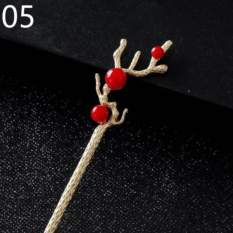 Vintage Hair Sticks Pick For Women Girls Metal Hair Pin Clips Chinese Style Hair Chopsticks Hairpins Jewelry Accessories: 5