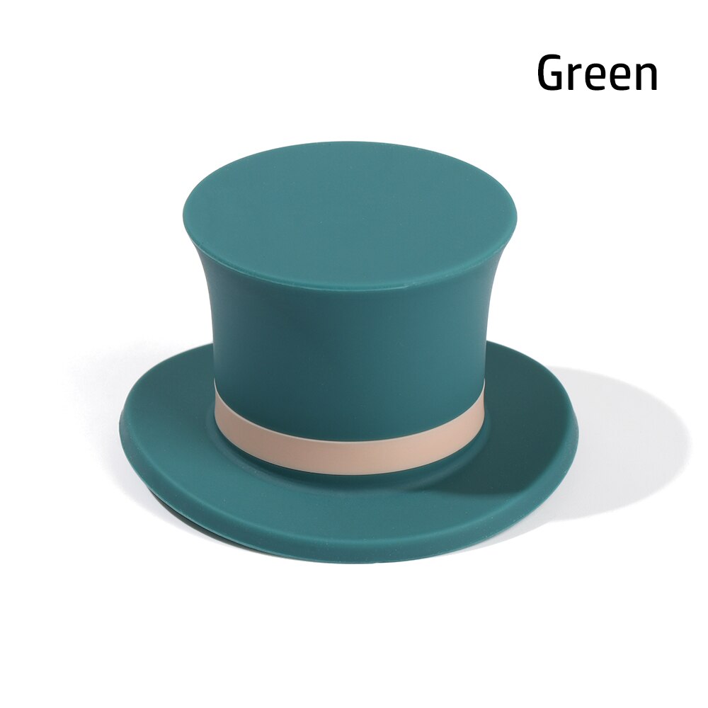 1PC Top Hat Shape Silicone Wine Bottle Stopper Champagne Wine Beer Bottle Cork Sealer Plug Wine Cap Bar Kitchen Tool: green