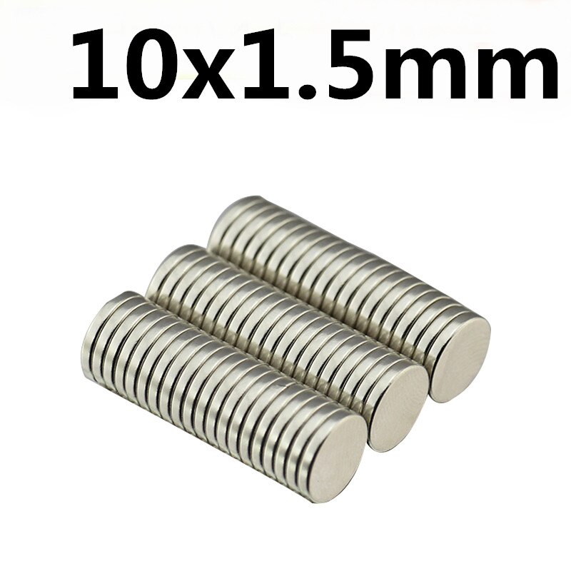 * 50 stuks 10x1.5mm N35 Super Sterke Krachtige Kleine Ronde Zeldzame Aarde Neodymium Magneten 10x1.5mm