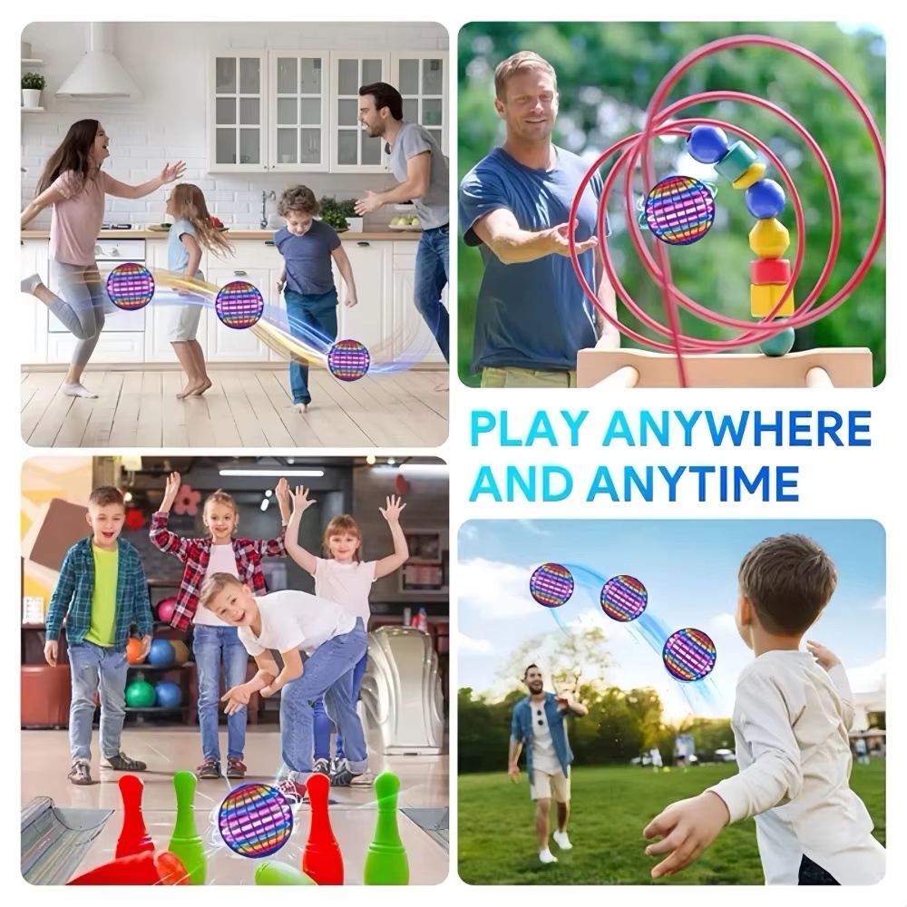 Flyvende boldlegetøj håndstyret boomerang svæveboldlegetøj fidget flyvende spinner med magiske lys