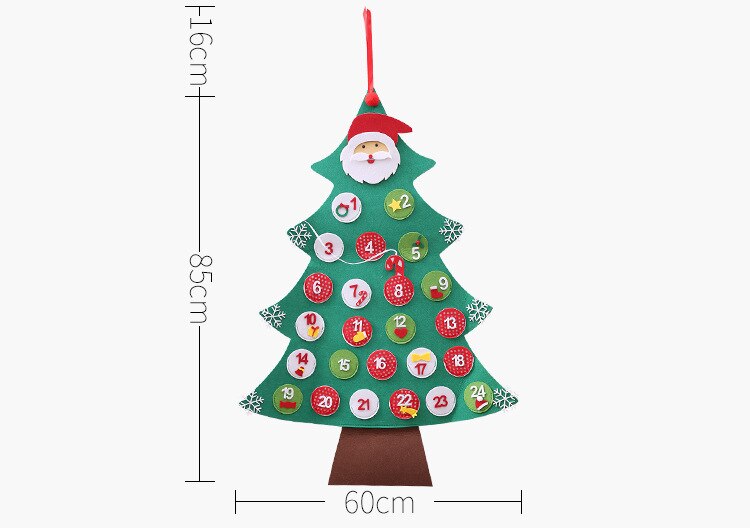 Felt DIY Christmas Tree Advent Calendar Birthday Advent Calendar Fabric Advent Calendar Year Decor