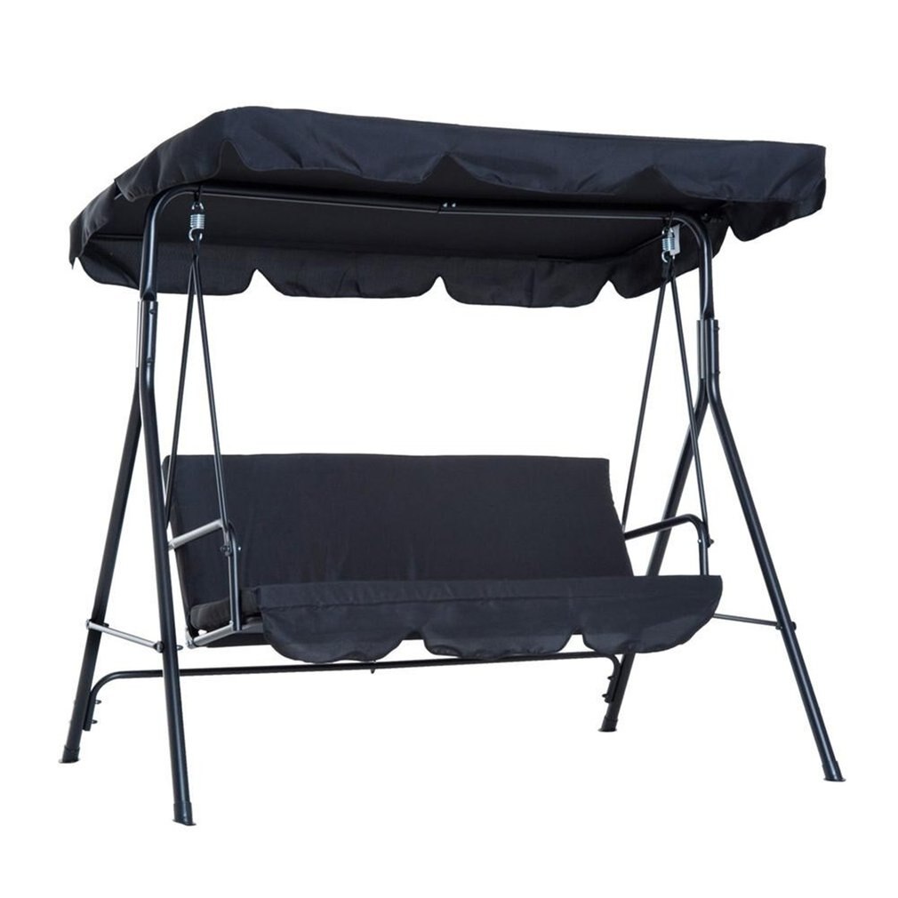 Cover Voor Tuin Schommel Waterdichte Tuin Swing Cover Seat Top Kussenhoezen Ondersteuning Voor Tuin Swing 3 Zits Accessoires: 190x132x15black