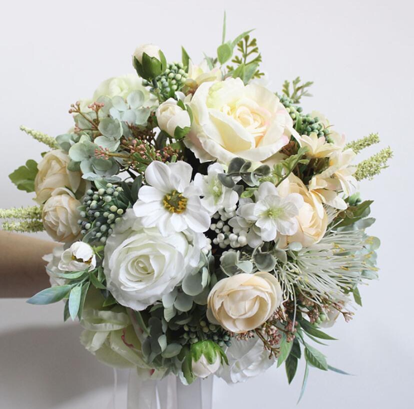 AYiCuthia Marry Wedding Bouquet Bride Bouquet Artificial Flowers Wedding Bouquet S115