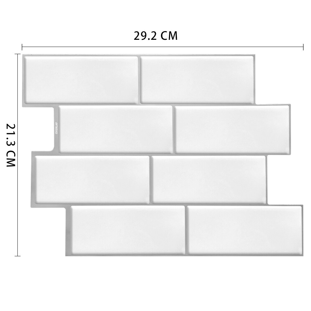 Home Decor Self Adhesive Vinyl Wall Sticker 3D Peel and Stick Subway kitchen backsplash tiles: MSOB-711