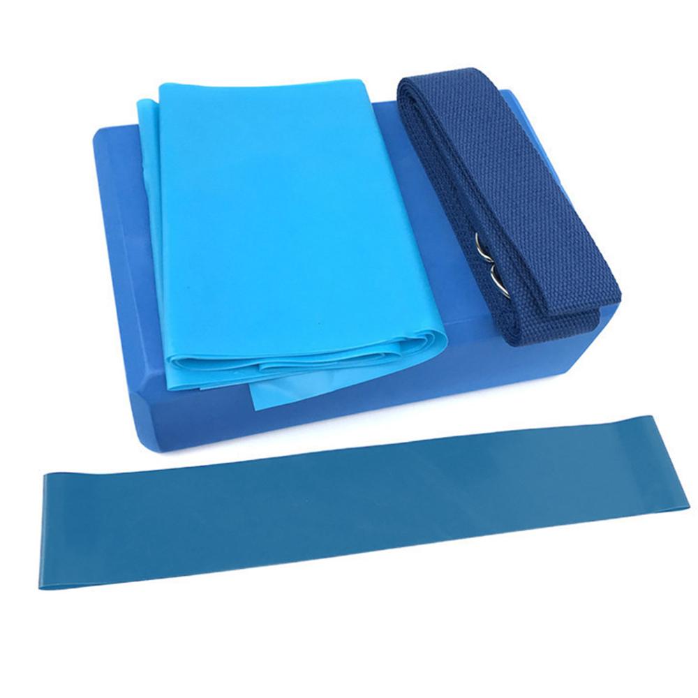 4 stk yoga utstyr sett med yoga ball blokker stretching stropp motstand loop band yoga startsett