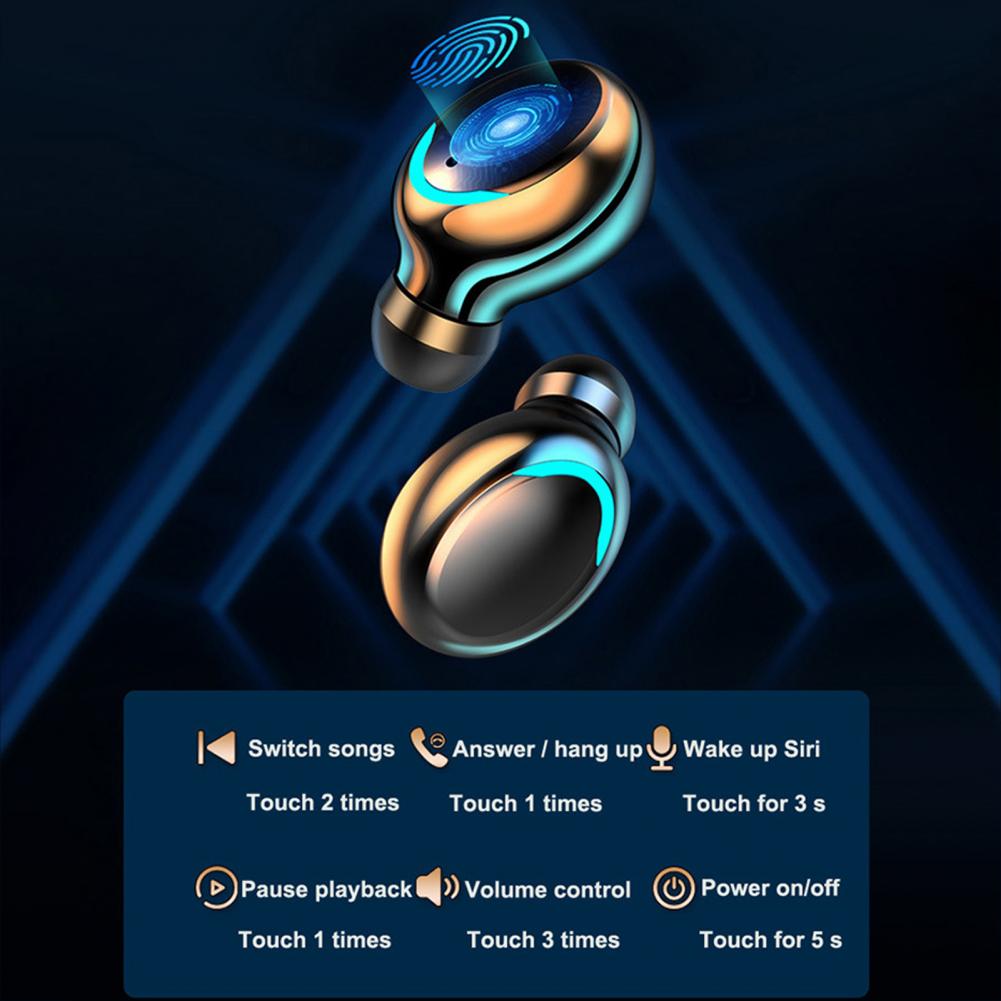 F9-5 trådløse hovedtelefoner digitalt display touch kontrol bluetooth 5.0 støjreduktion tws in-ear øretelefoner til smartphone ios android