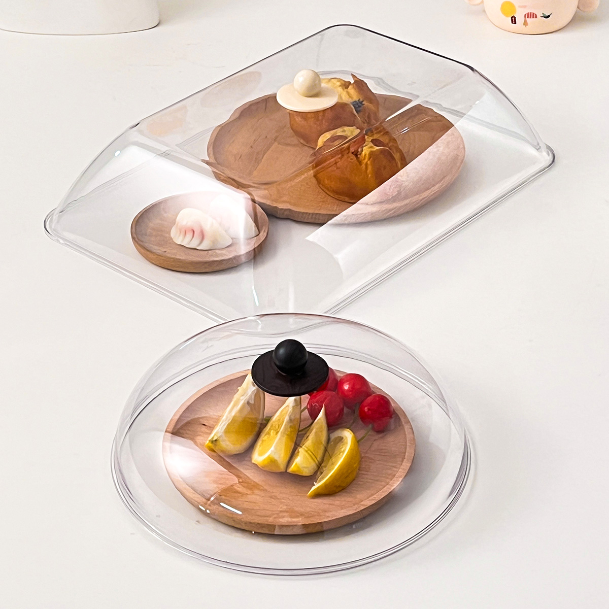 Transparent Insulated Food Cover Plastic Food Fresh-keeping Cover Anti Splatter Insect Proof Vegetable Cover Kitchen Accessories