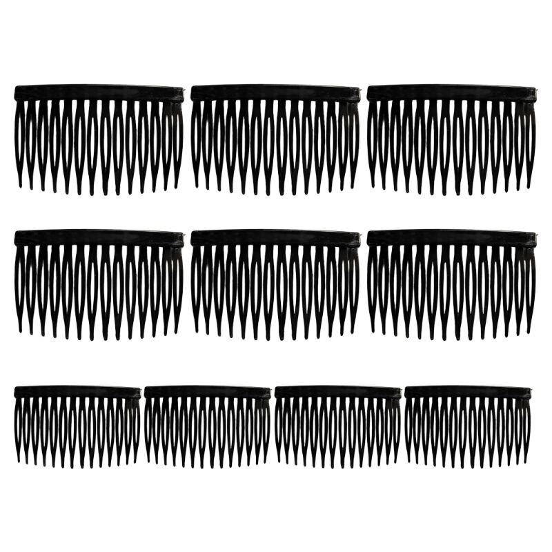 10 Teile/satz Braut Tiara Schleier Kamm Kunststoff Schwarz Weiß transparent Gabel Kämme: BK