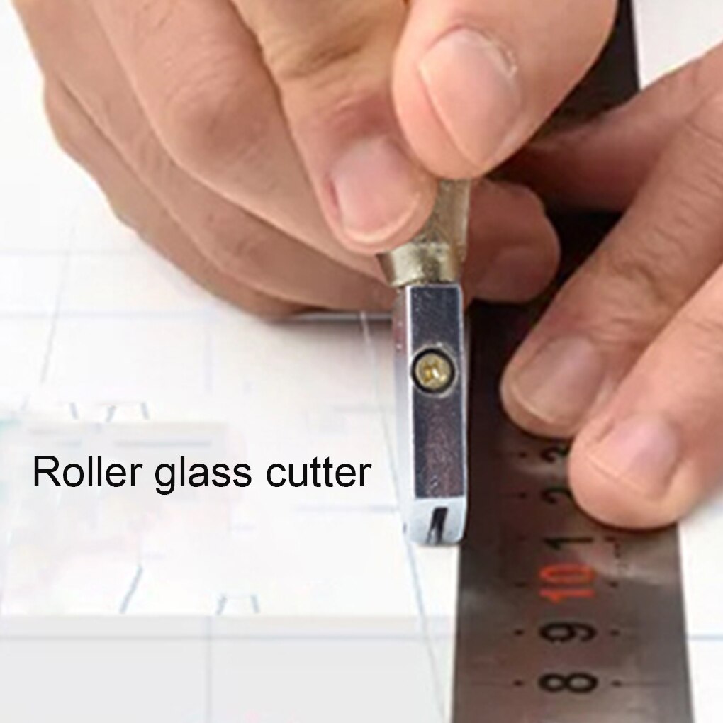 Glass Cutter Diamond Cutter Head Steel Blade Cutting Tool Oil Supply Anti-Skid Metal Handle For Manual DIY Tile Tool Cutting
