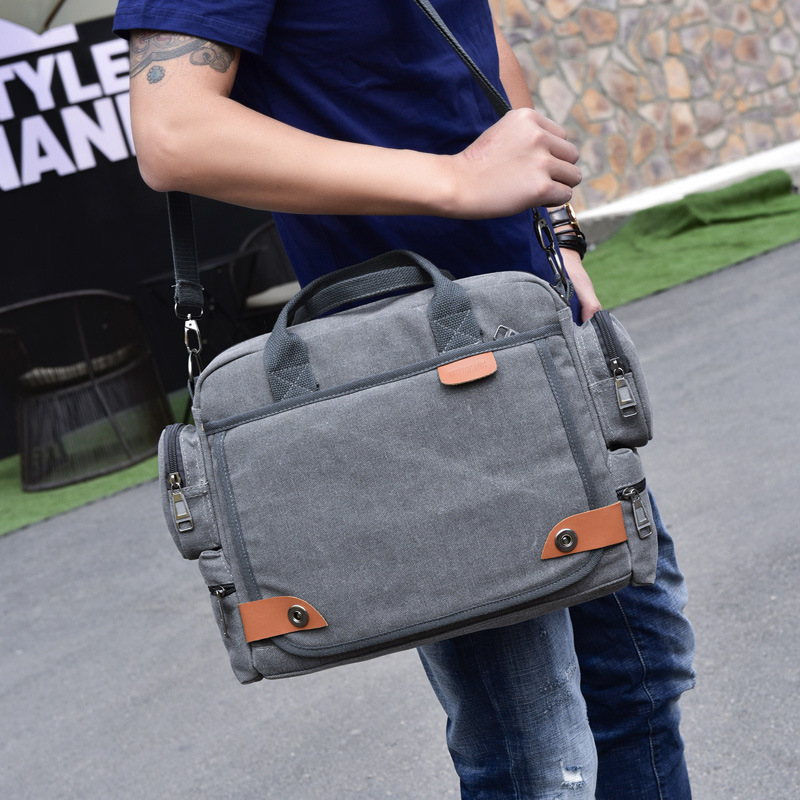 Herenhandtas multifunctionele canvas herentas schoudertas zakelijke casual crossbody messenger reistas canvas tas