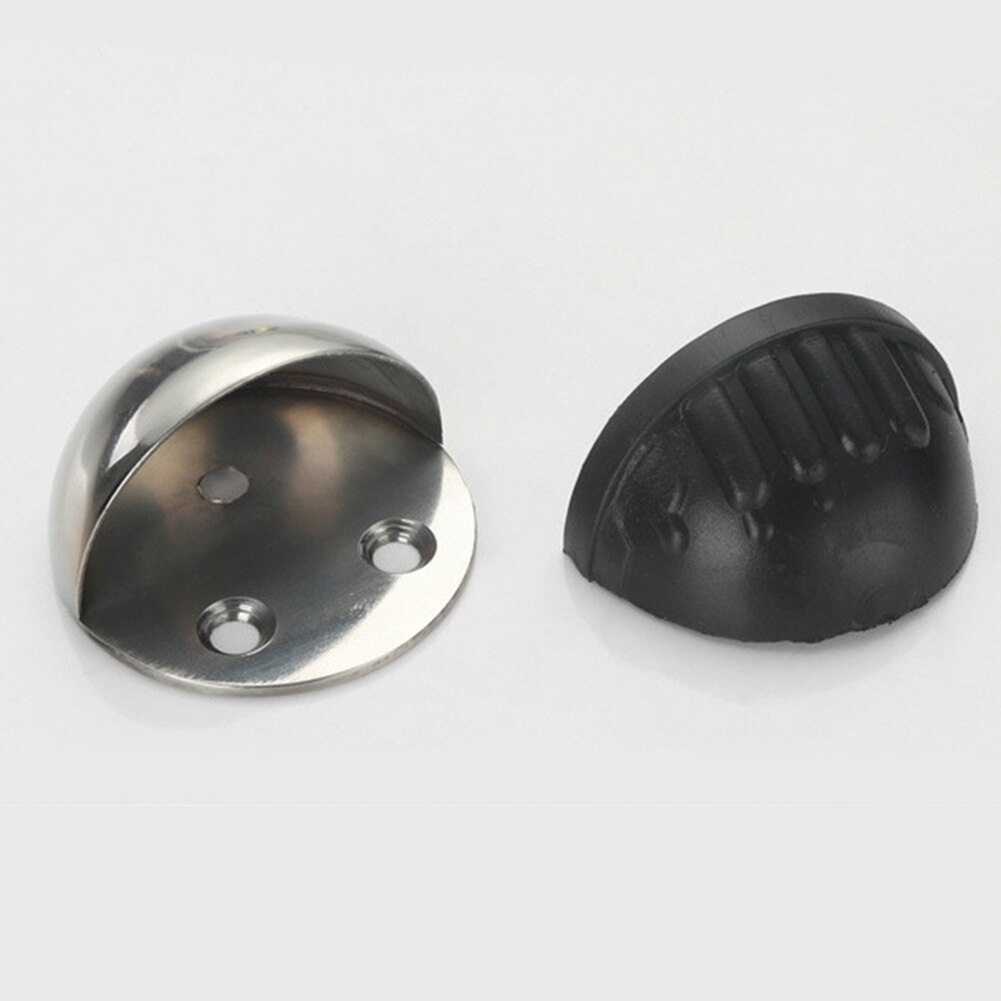 1 pc Anti-collision Door Stopper Non Punching Sticker Hidden Stainless Steel Rubber Door Stopper Door Wall Holders Catch