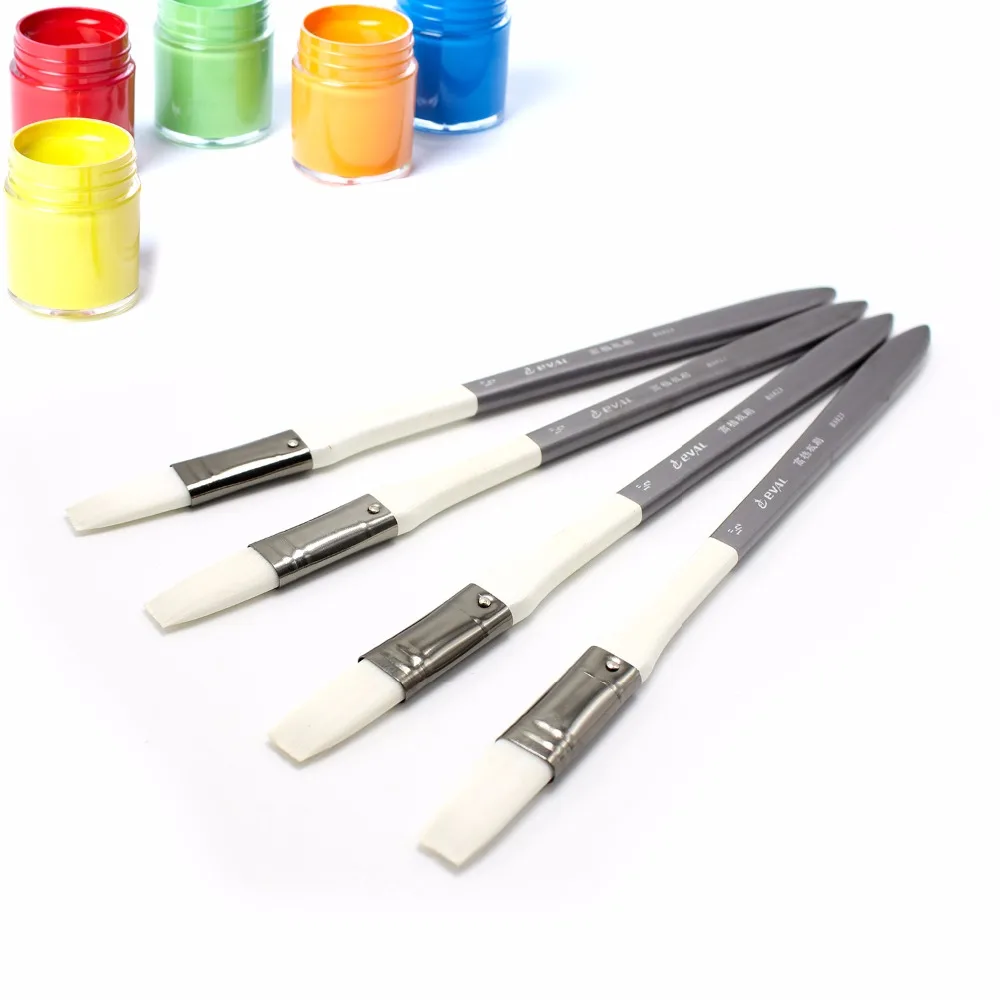 4-delige 1/2 "borstels olieverfborstel graffiti aquarel penseel kunstmateriaal gereedschapset voor acryl schrobborstel