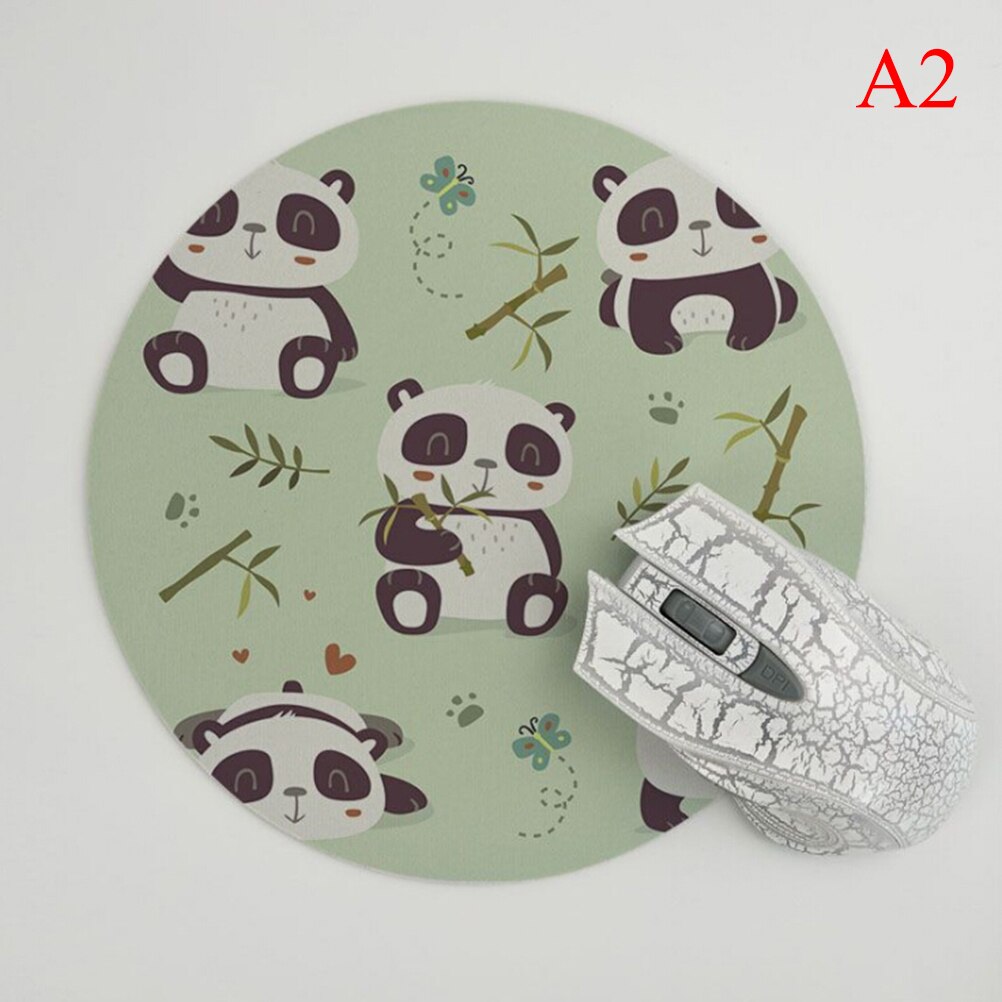 Gaming Mouse Pads Cat Dog Horse Panda Computer Mouse Padding Mat Ultra Soft Natural Rubber Annimal Series Mice Pad Round: Black