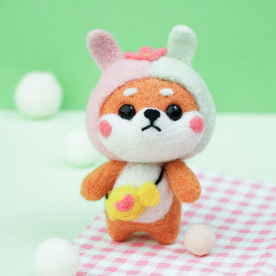 Jiwuo Wool Felt Kit Needle Felting Kit Animal Pet Doll for Needle Material Bag Pack for Beginner Non Finished Wool Felt Package: 5