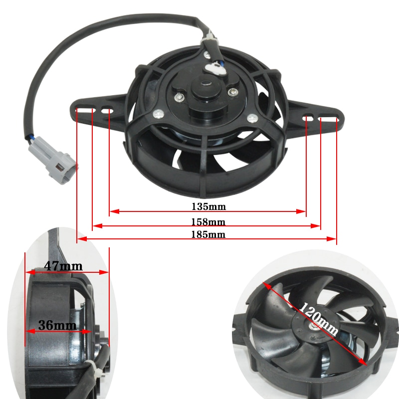Motorcykel ydeevne radiator radiator ventilator roterende blade 200 cc to 250 cc løbehjul i køler  nc250 atv