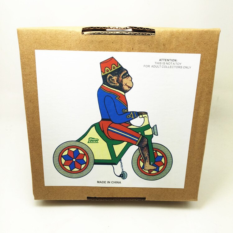 Antieke Stijl Blikken speelgoed Robots wind up speelgoed voor kinderen home decor metal craft MS813 fiets aap