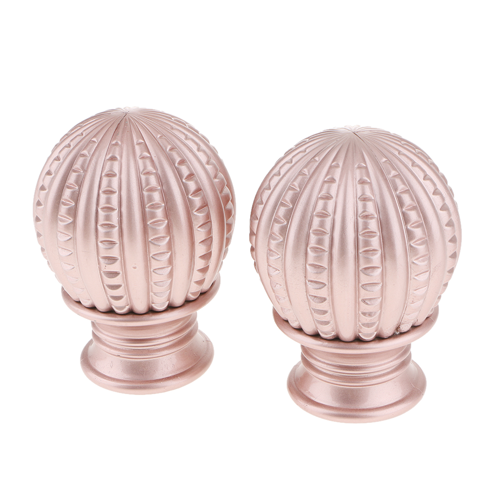 1 Pair Retro Curtain Decorative Pole Rod Finials Ends Heads Fits 28mm Rod: Champagne B