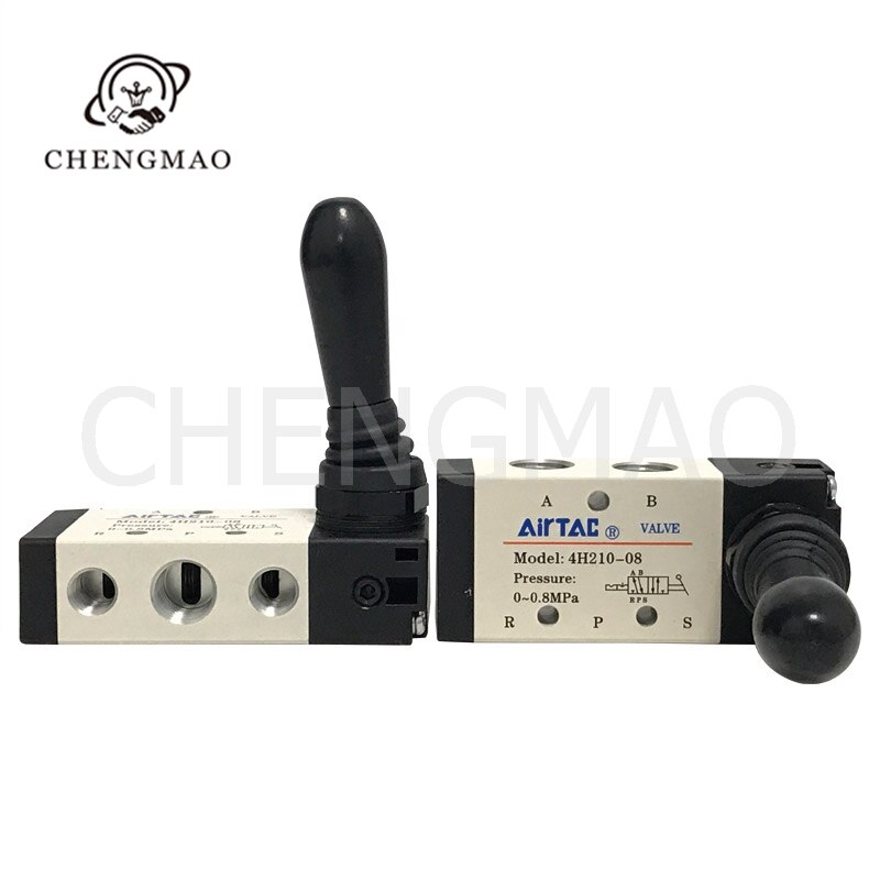 4H210 1/4" 2 Position 5 Port 5/2 AIRTAC Way Hand Lever Operated Control Valve Air Manual Valve Pneumatic