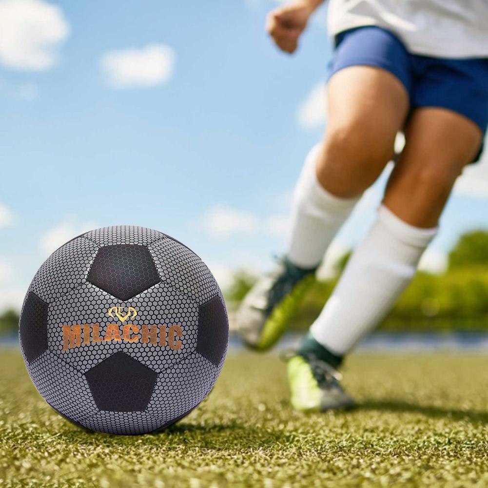 Glowing Soccer Ball - Size 4/5 - Reflective PU Material - Machine Stitched - Kids Training Ball