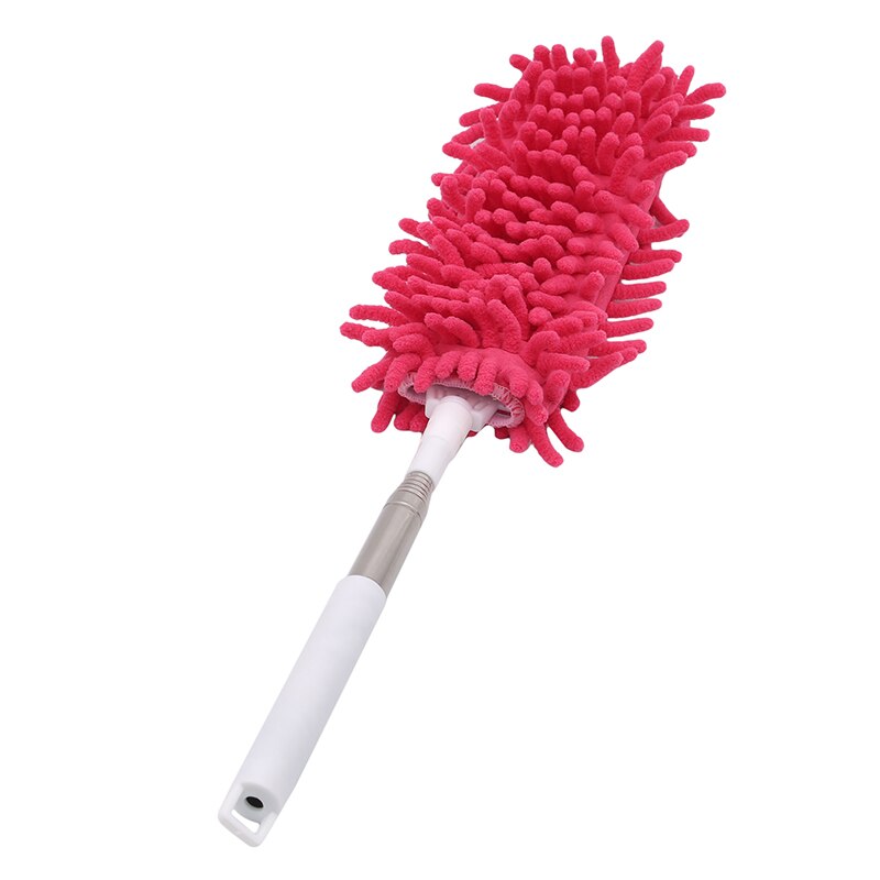 Telescopic Microfibre Duster Extendable Cleaning Home Car Cleaner Dust Handle Dust Mites Portable Dusting Brush Sweep Tool: style 1rose Red