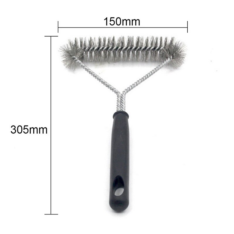 cepillo de limpieza para parrilla de barbacoa de 12 pulgadas, cerdas de alambre de acero inoxidable, raspador de 30CM para barbacoa, cepillo para limpieza de cables: Default Title