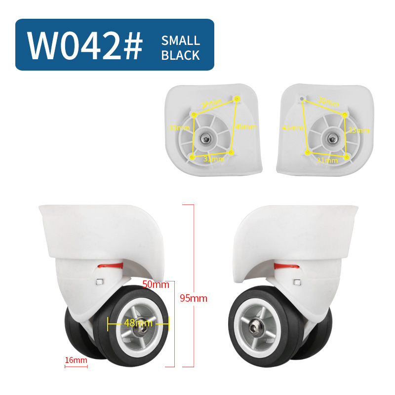 Reparatie Trolley Koffer Wielen Universele Wielen Accessoires Vervanging Reparatie Koffer Universele Caster Accessoires: Zilver
