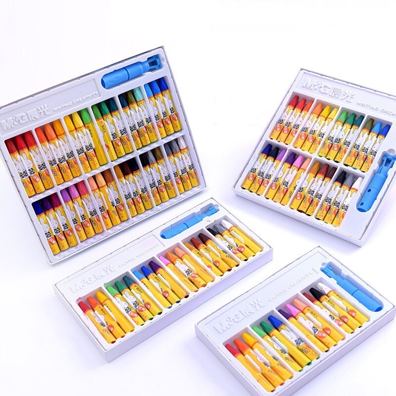 12/24/36 Colors Per Box Deli Wax Crayon Kids Oil Painting Stick Candy Color Oil Pastel Crayon Child Safety Non-toxic Pastel 0101