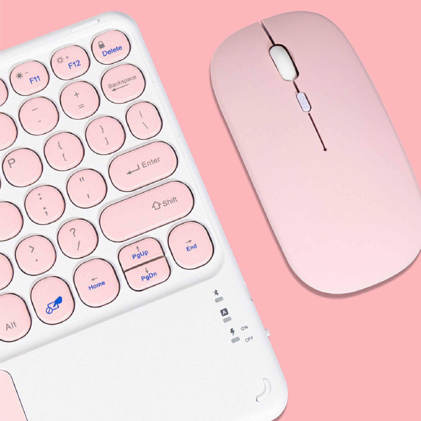 Wireless BT Keyboard Teclado Retro Round Key Keyboard And Mouse Set For Samsung Xiaomi Touchpad For IPad Pro11 Keyboard