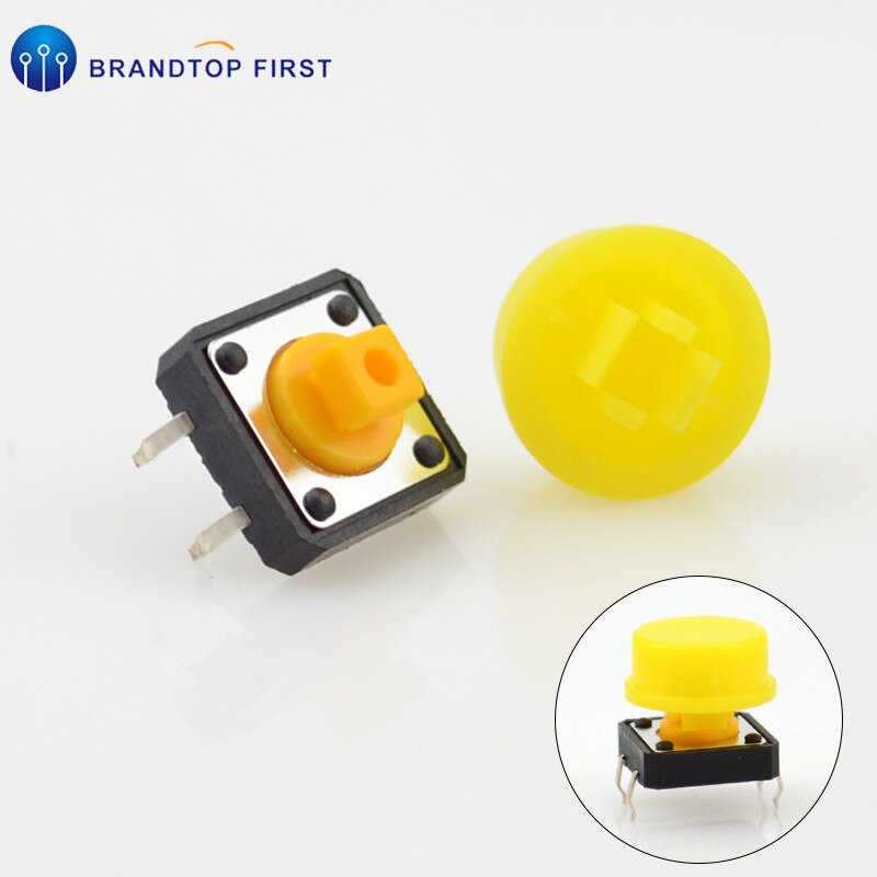 12x12x7.3 mm Tactile Switches Yellow Square Push Button Tact Switch 12*12*7.3 mm Micro Switches: Yellow