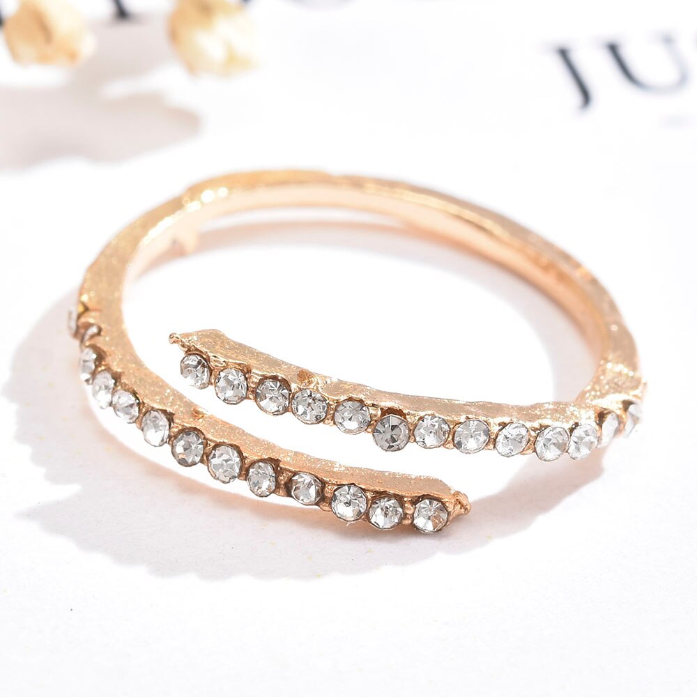 Bague en Zircon incrusté, anneau mignon, ajustable, Double couche, de saint-valentin, tendance: AJ021