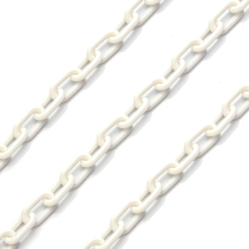 SAUVOO 5m Colorful Acrylic Link Chain Closed Soldered Cable Chain For Necklace Bracelet Making Plastic Chain Links 13.5x7.5mm: Red