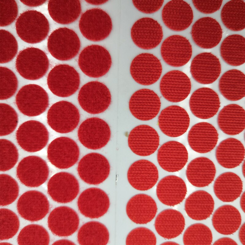 100Paare 10mm Mehrfarbig Verschluss Klebeband Punkte Nylon Klebrige Klettverschlüsse Haken Und Schleife Magie Aufkleber Doppelseitige Runde Selbst -klebstoff: 15mm 100Paare rot