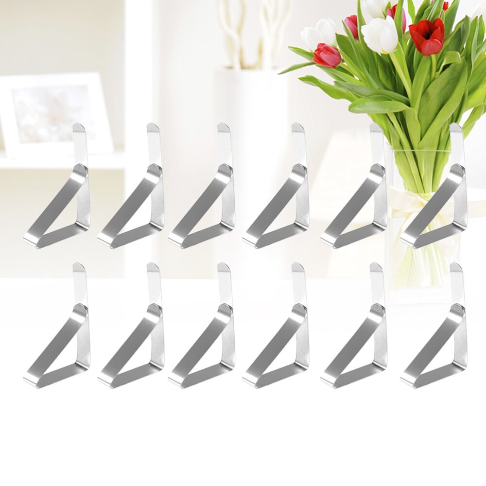 12pcs Stainless Steel Triangle Tablecloth Clips Adjustable Table Cloth Triangle Clamps 4.5cm