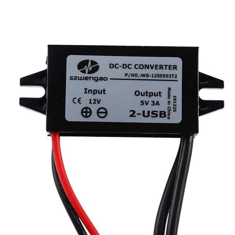 Retail Szwengao 12V Naar 5V 3A 15W Dc Naar Dc Converter Regulator Module Dual Usb Uitgangsvermogen adapter Voor Auto Boot Motorfiets
