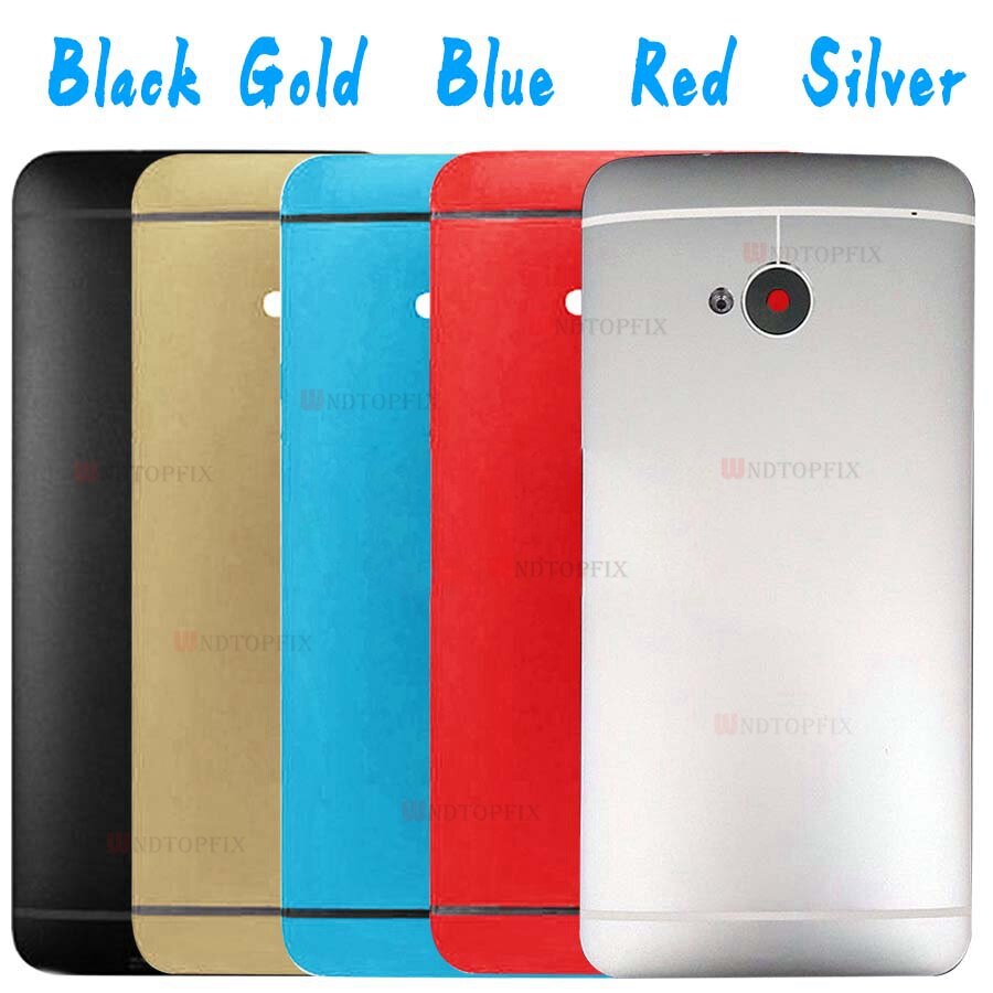 For HTC M7 Battery Cover Door Back Housing Rear Case With side button For HTC ONE M7 M8 Battery Door with NFC Replacement Parts