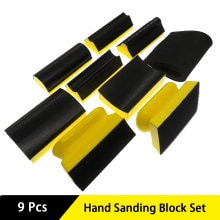 9Pcs Hand Schuurblok Set Klittenband Diverse Vormige Schuren Disc Houder Slijpen Spons Slijptol