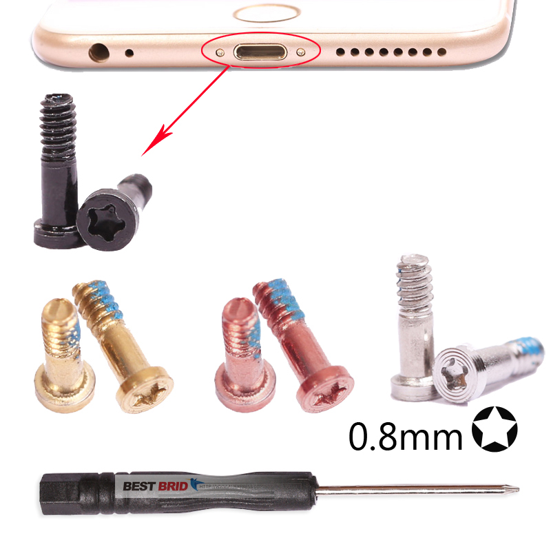 10 sztuk/partia z powrotem śruba pokrywa dla iPhone x 5G 5S 6G 6 6 S 7 8 Plus nowy dno złącze stacji dokującej pięć gwiazda Pentalobe śruby ogonowe