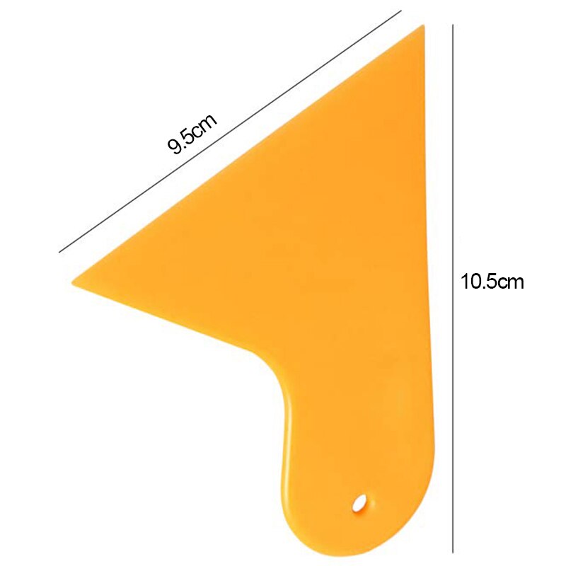 Plastic Yellow Auto Car Window Sticker Film Scraper Squeegee Cleaning Tool 10.5x9.5cm