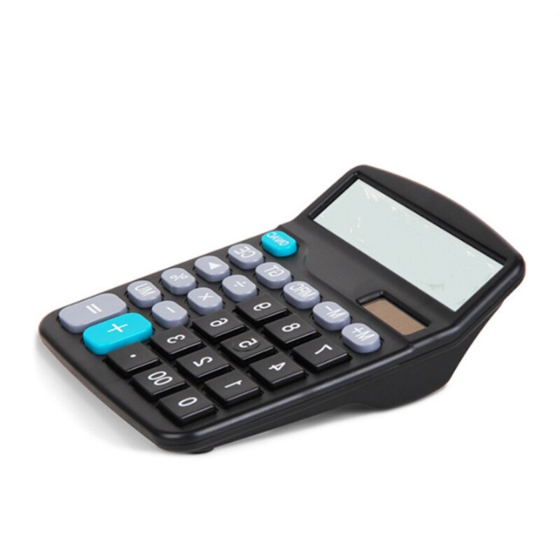Elektronischer taschenrechner für büro und haushalt, einfach und tragbar, 12- stellige tasten, solarbatterie, 2-in-1-netzteil