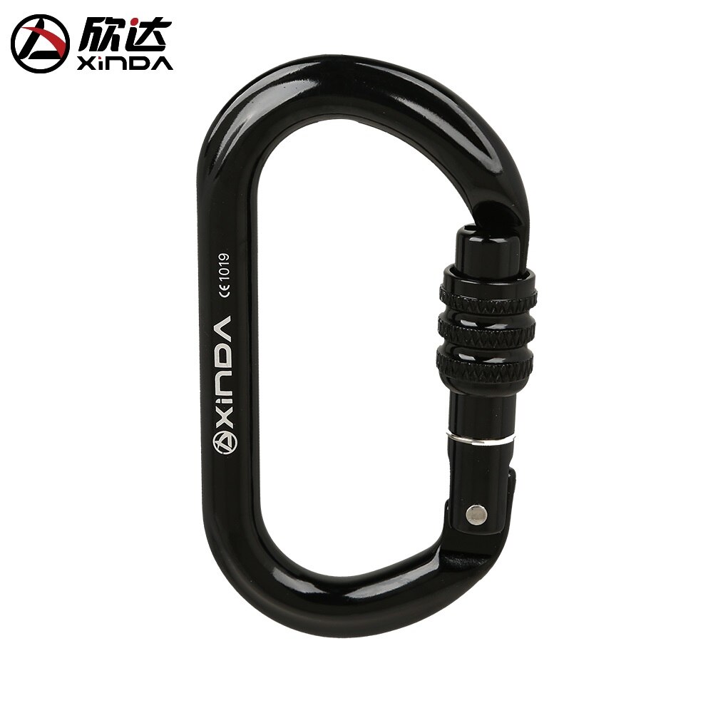 Xinda O-Slot Type Gesp Automatische Veiligheid Master Karabijnhaak Multicolor 5500lbs Crossing Haak Klimmen Rock Bergbeklimmer Apparatuur: Thread Black