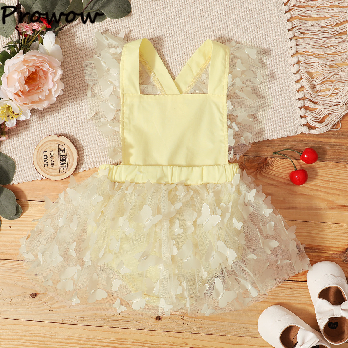 Prowow Prinzessin Baby Mädchen Strampler Kleid Sommer Süße Schmetterling Gittergewebe Karosserie Für Kleinkinder Geburtstag Party Baby Mädchen Kleidung